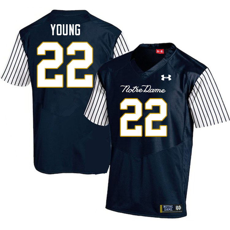 Men #22 Kedren Young Notre Dame Fighting Irish College Football Jerseys Stitched-Alternate